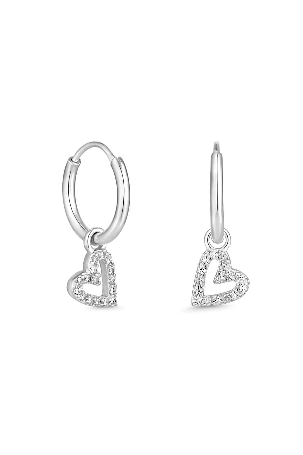 Sterling 925 Mini Heart Hoop Earrings