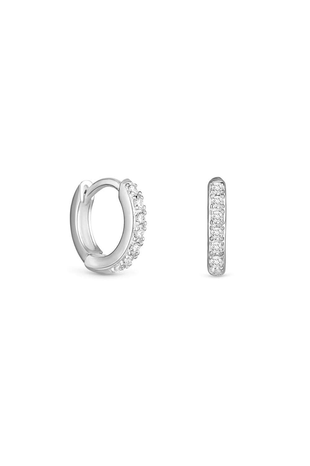 Sterling 925 Cubic Zirconia Mini Hoop Earrings