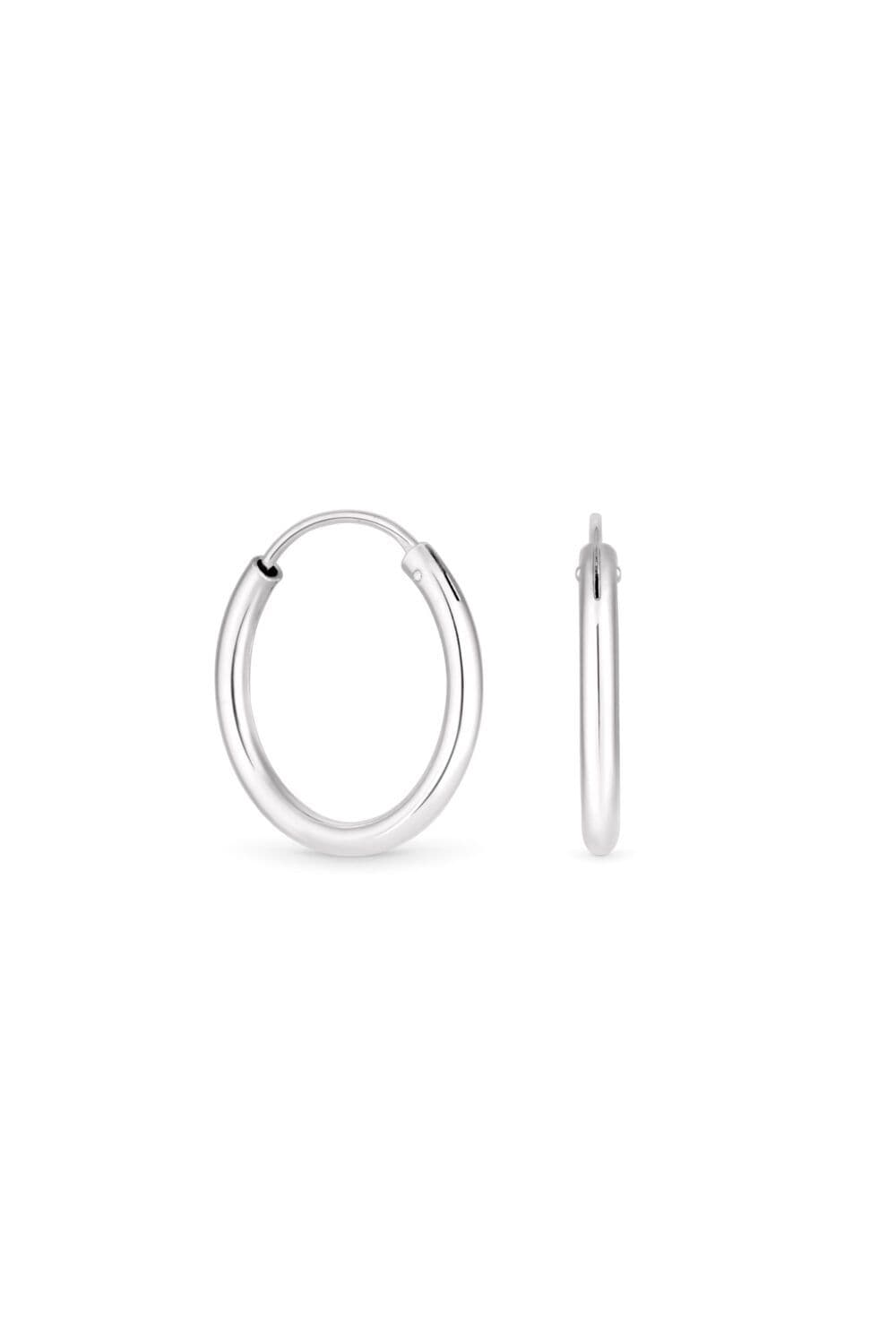 Sterling 925 Polished Sleeper Hoop Earrings