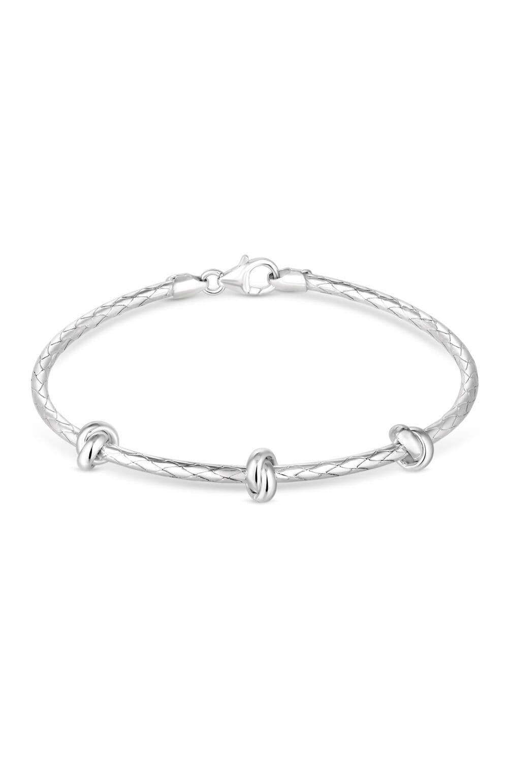 Sterling 925 Polished Knot Bangle Bracelet