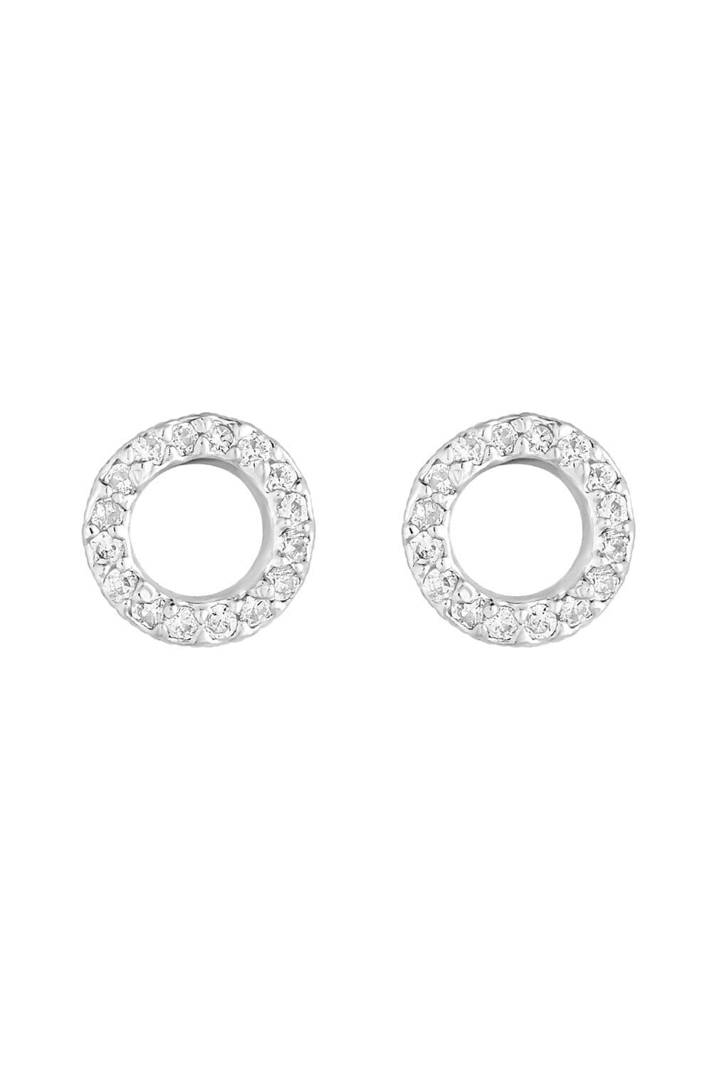 Sterling 925 Cubic Zirconia Mini Round Stud Earrings