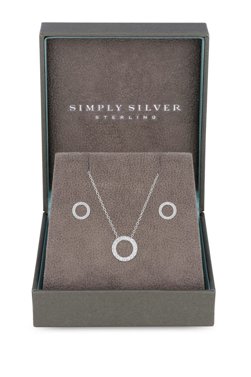 Sterling 925 Cubic Zirconia Round Open Set Gift Boxed