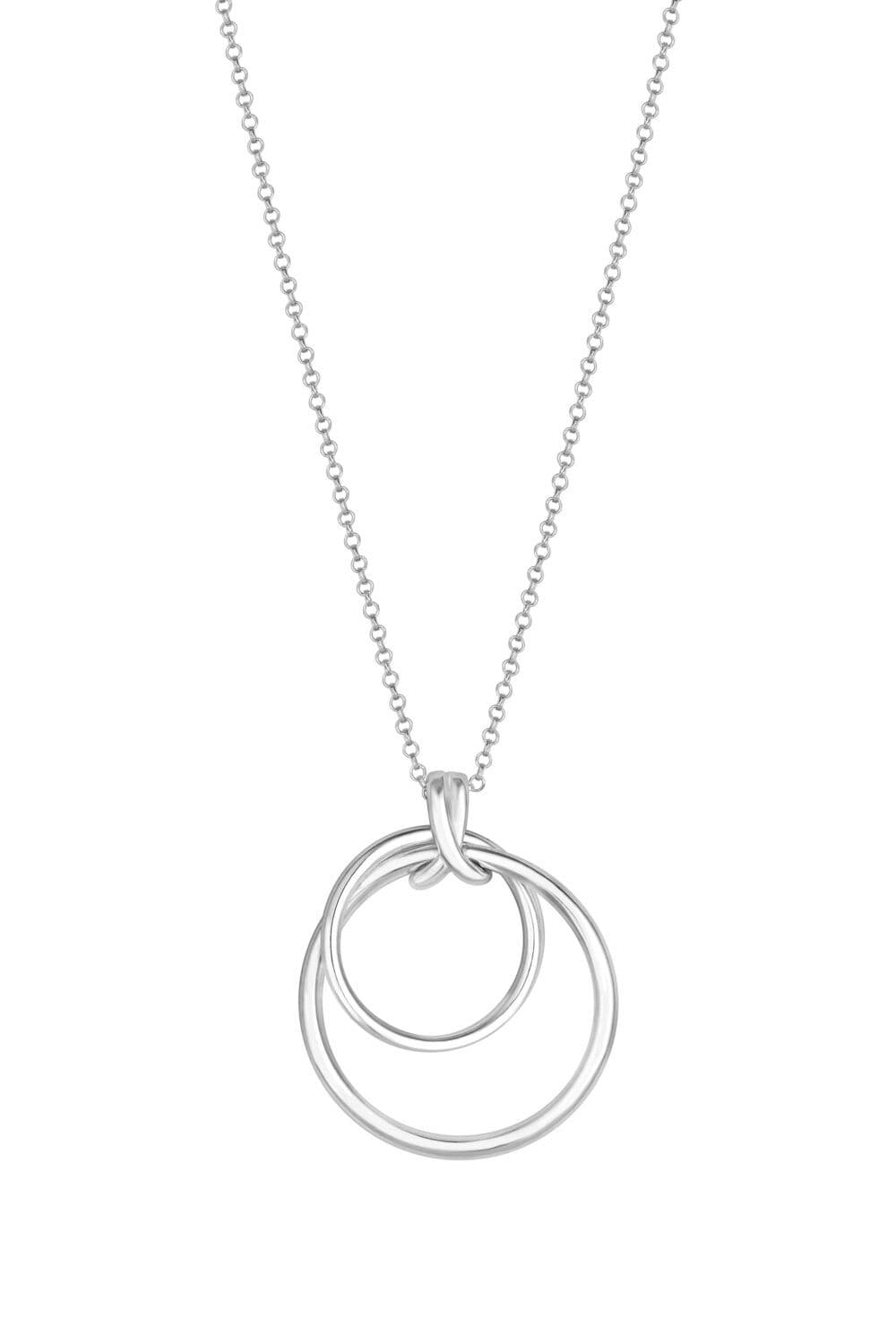 Sterling 925 Polished Round Double Pendant Necklace