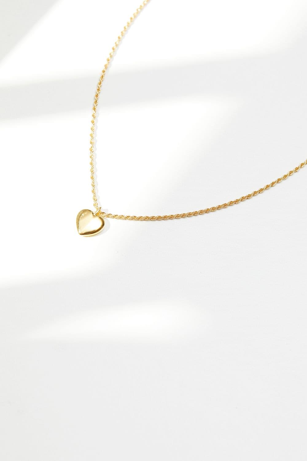 Plated Sterling 925 Polished Heart Necklace
