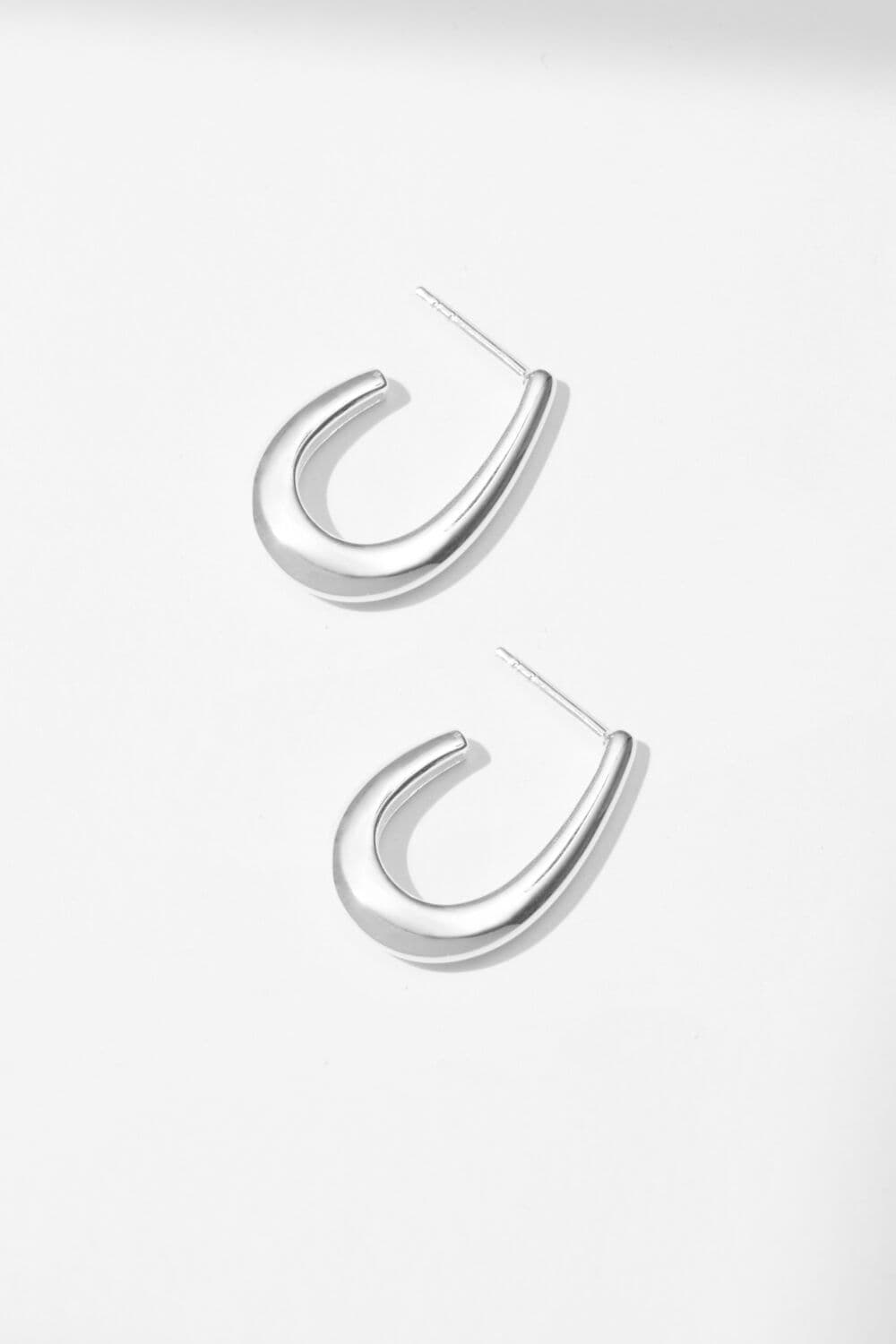 Sterling 925 Polished Hoop Earrings