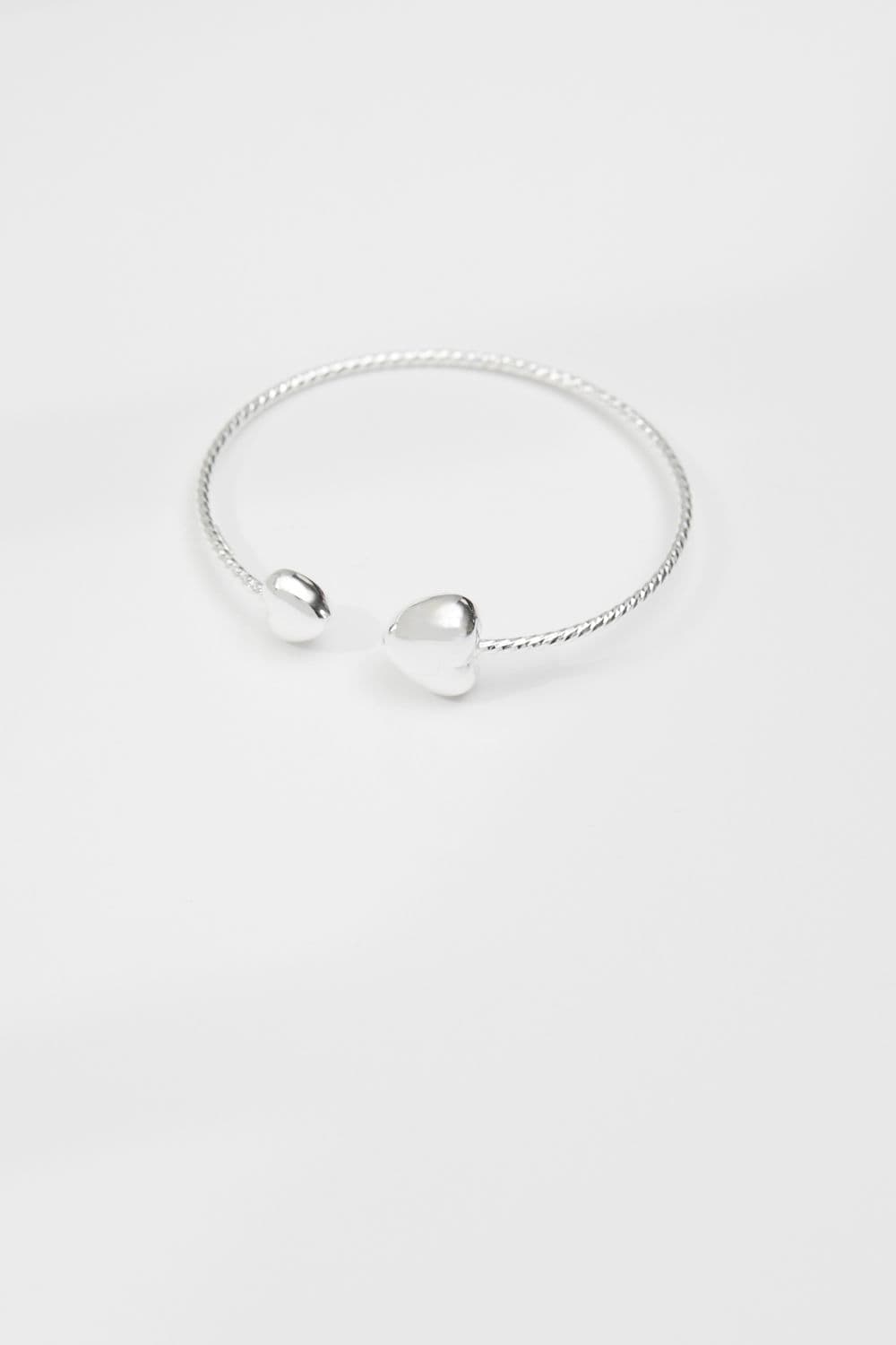 Recycled Sterling 925 Puff Heart Cuff Bracelet