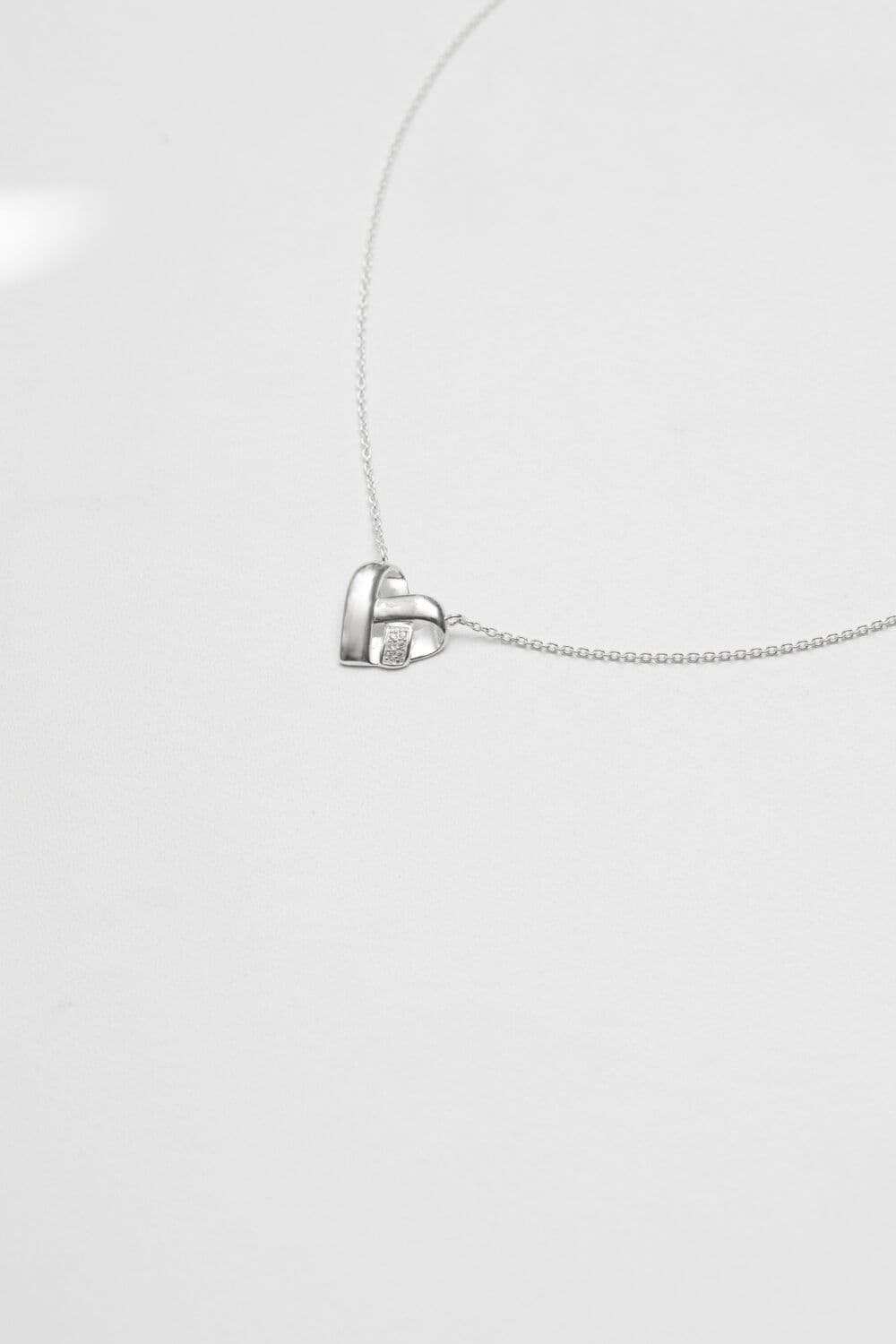 Recycled Sterling 925 Knotted Heart Pendant Necklace