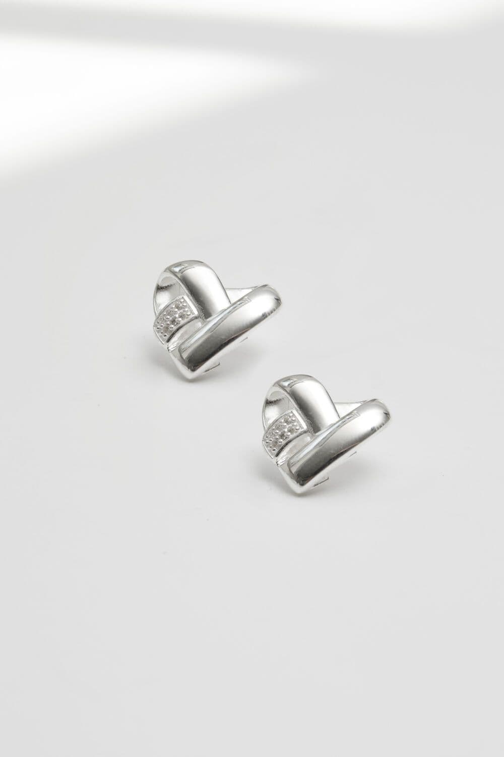 Recycled Sterling 925 Knotted Heart Earrings