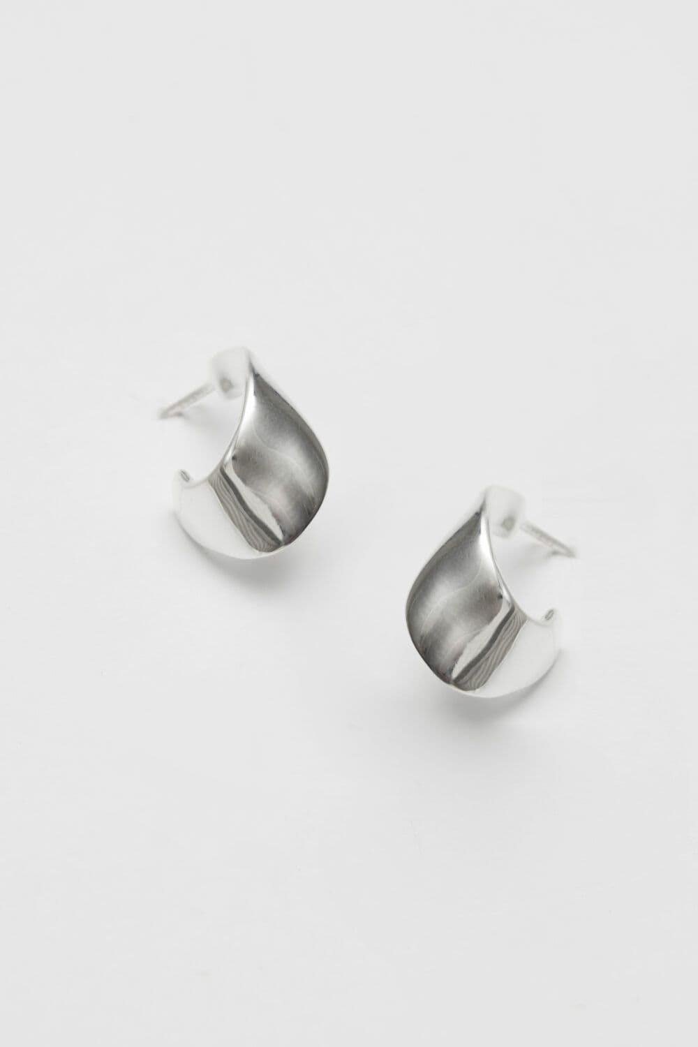 Recycled Sterling 925 Clean Polished Twist Hoop Earrings