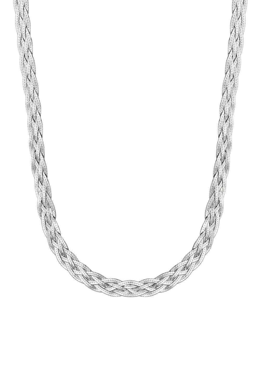 Recycled Sterling 925 Herringbone Braided Necklace