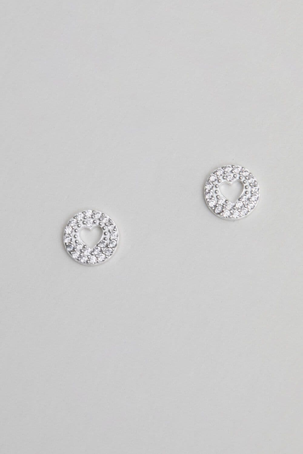 Sterling 925 Cut Out Heart Stud Earrings