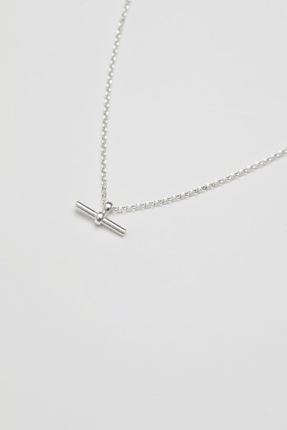 Sterling 925 T Bar Pendant Necklace