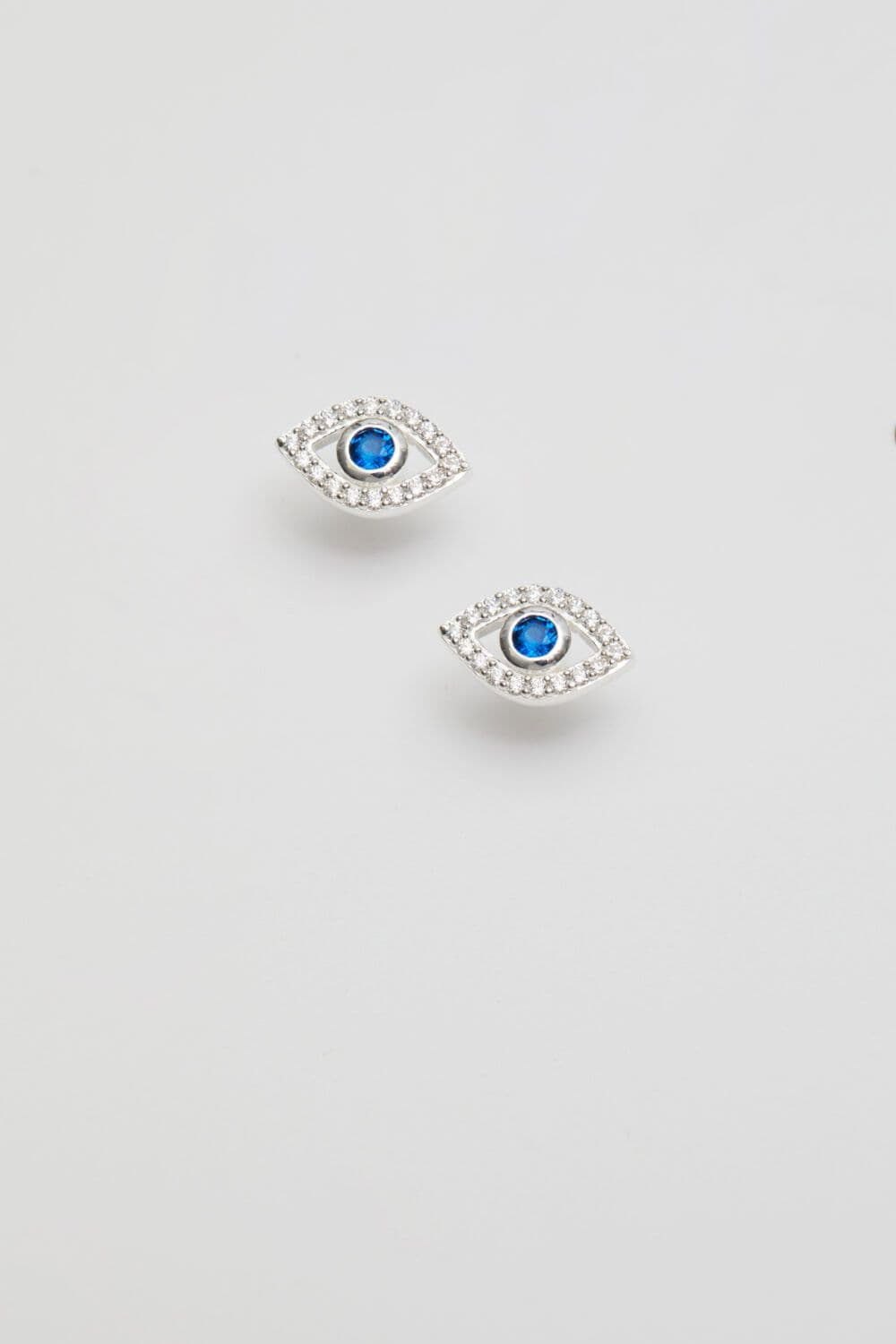 Sterling 925 Evil Eye Stud Earrings