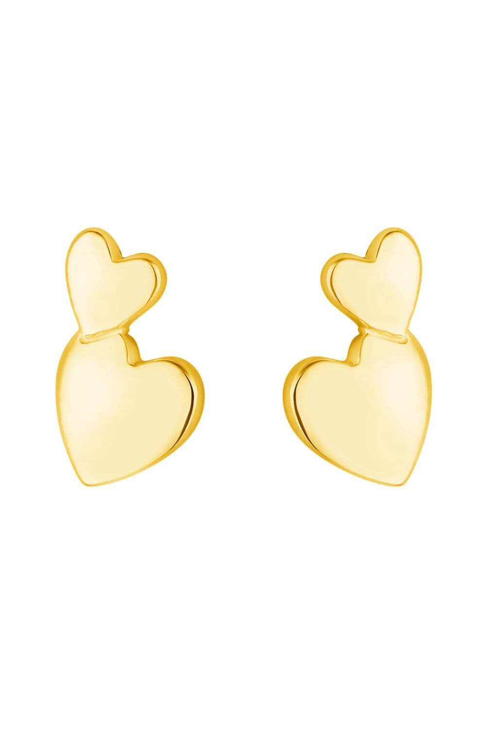 Plated Sterling 925 Mini Double Heart Stud Earrings