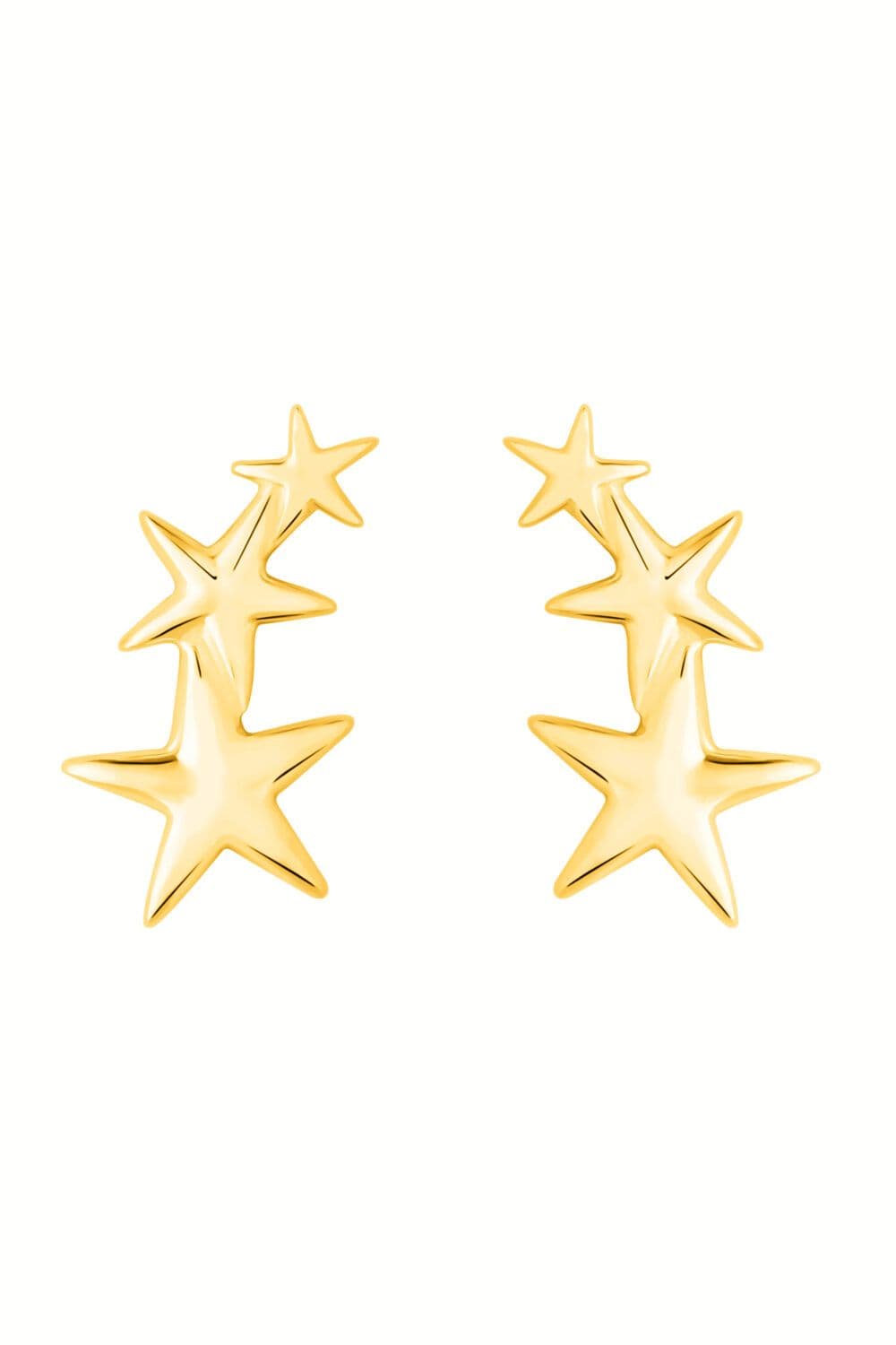 Plated Sterling 925 Mini Star Climber Earrings