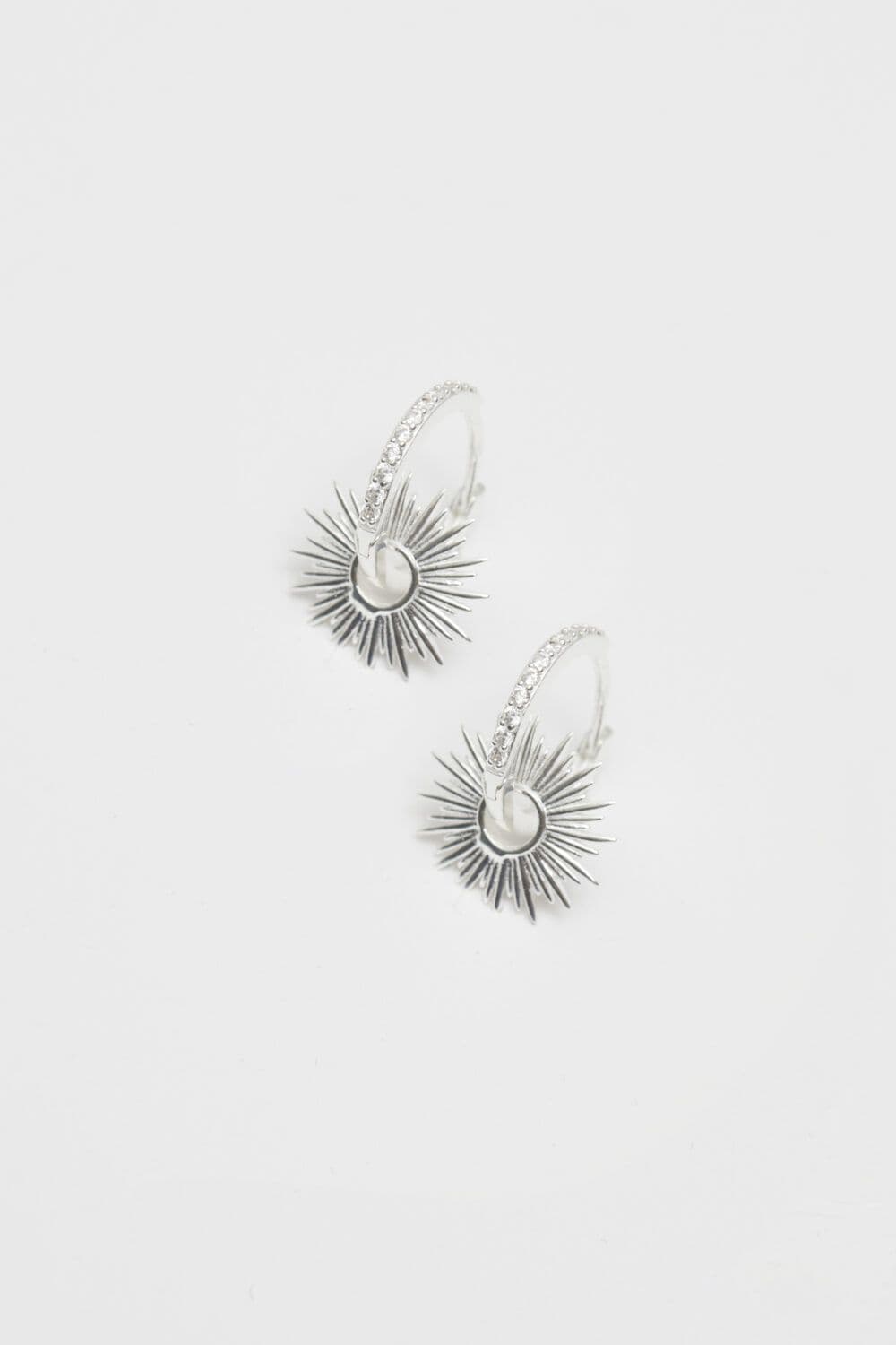 Sterling 925 Starburst Charm Earrings