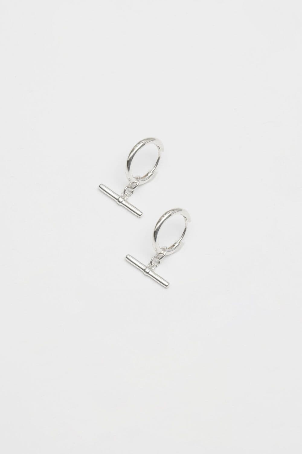 Sterling 925 T Bar Hoop Earrings