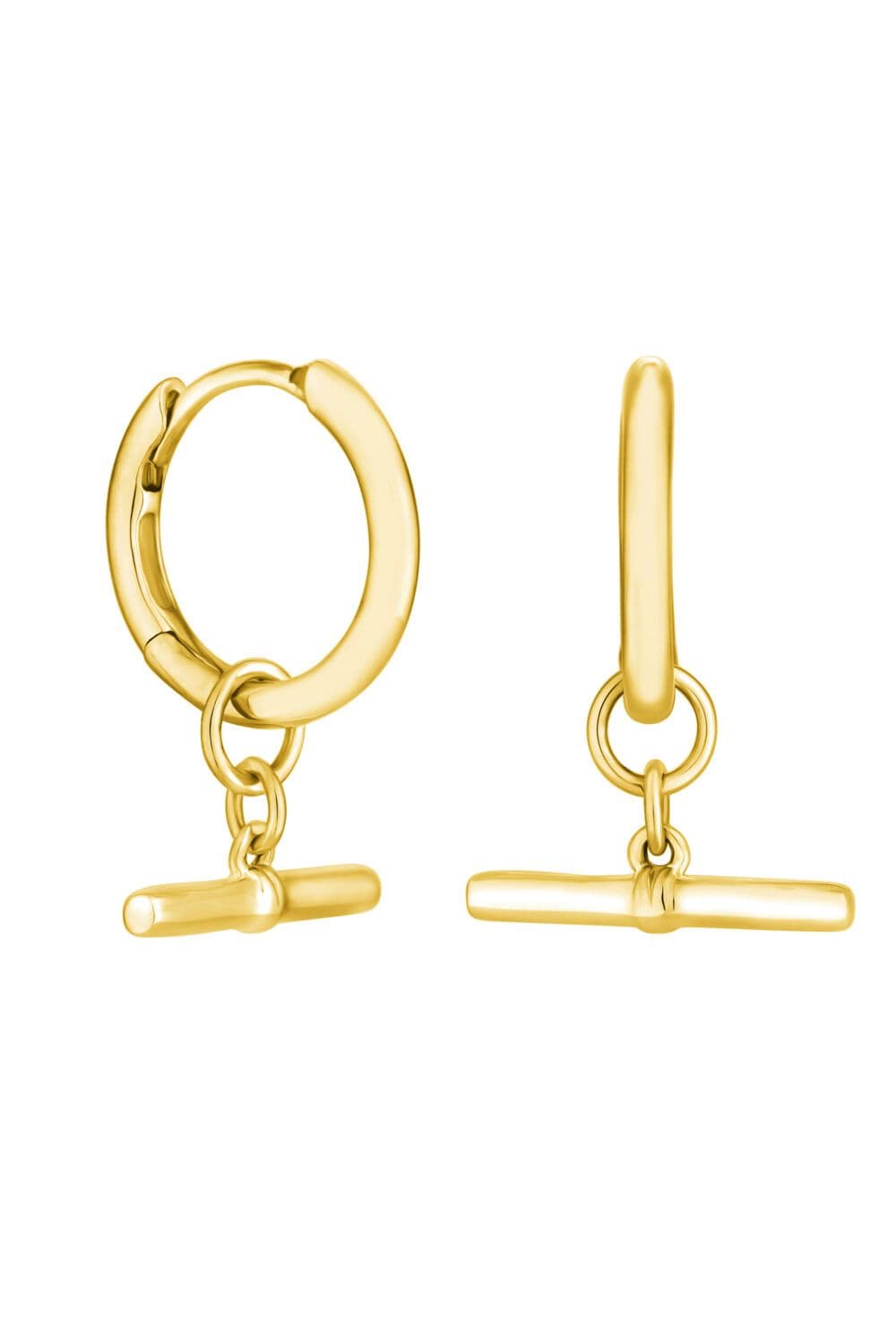 Plated Sterling 925 T Bar Hoop Earrings