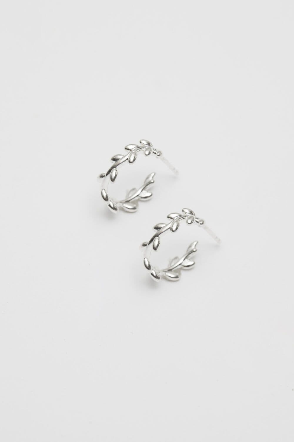 Sterling 925 Leaf Hoop Earrings