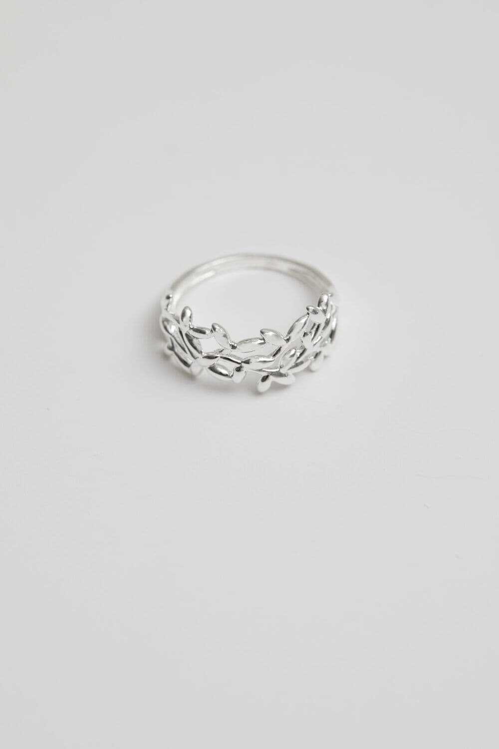 Sterling 925 Polished Leaf Band Ring