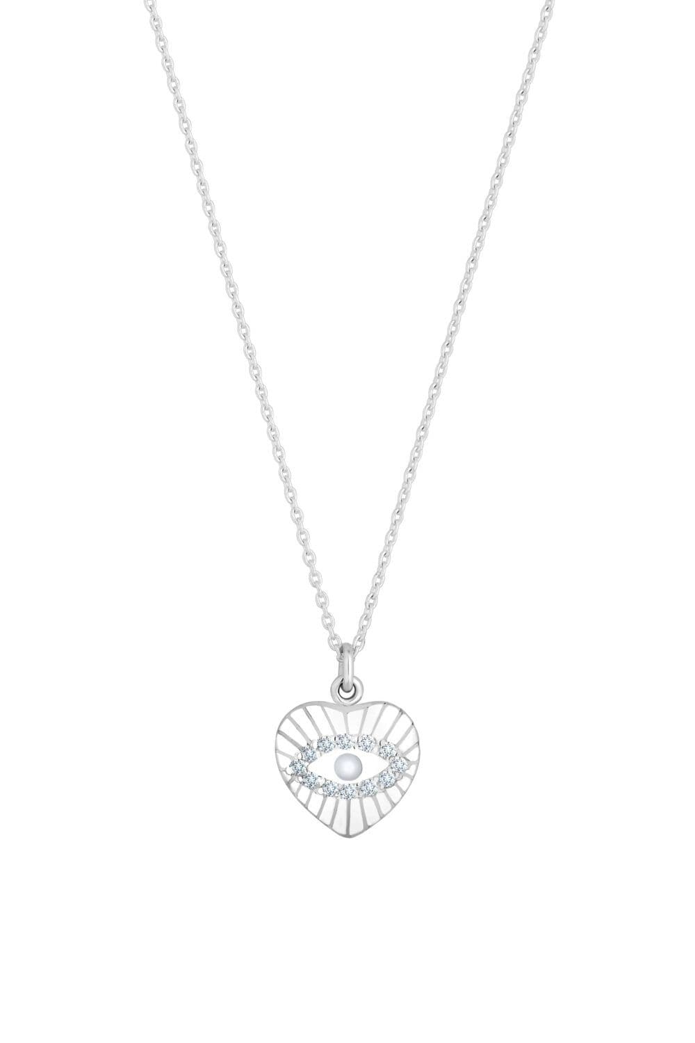 Sterling 925 Mother Pearl Heart Pendant Necklace