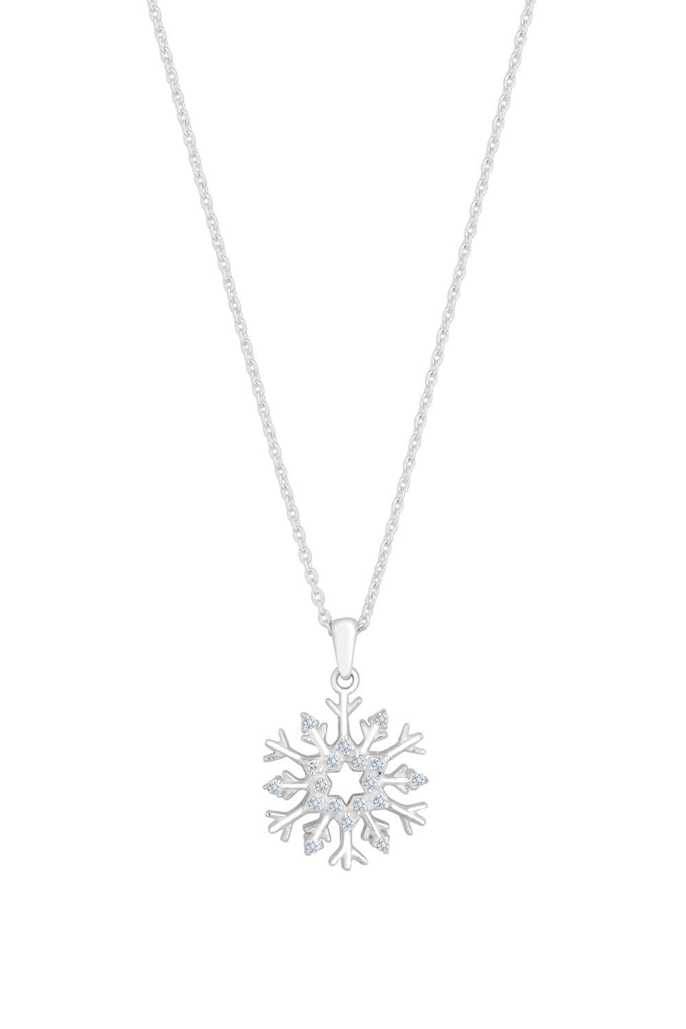 Sterling 925 Snowflake Pendant Necklace