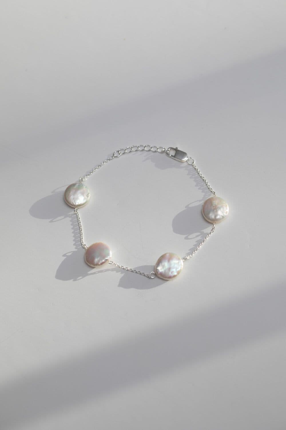 Sterling 925 Coin Pearl Bracelet