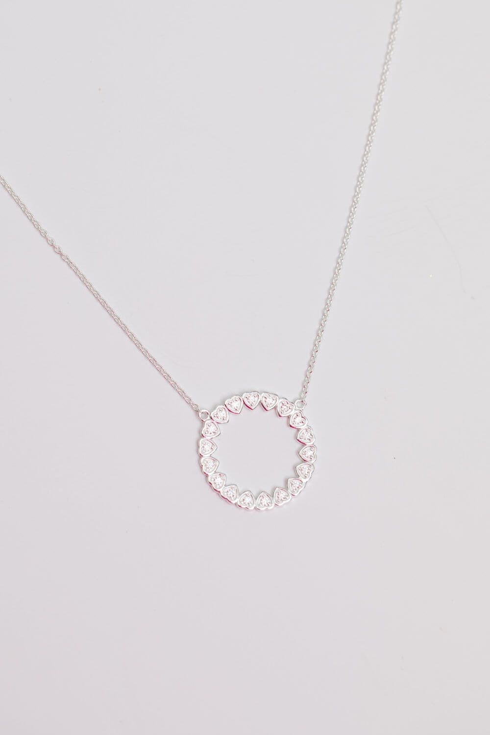 Sterling 925 Heart Open Pendant Necklace