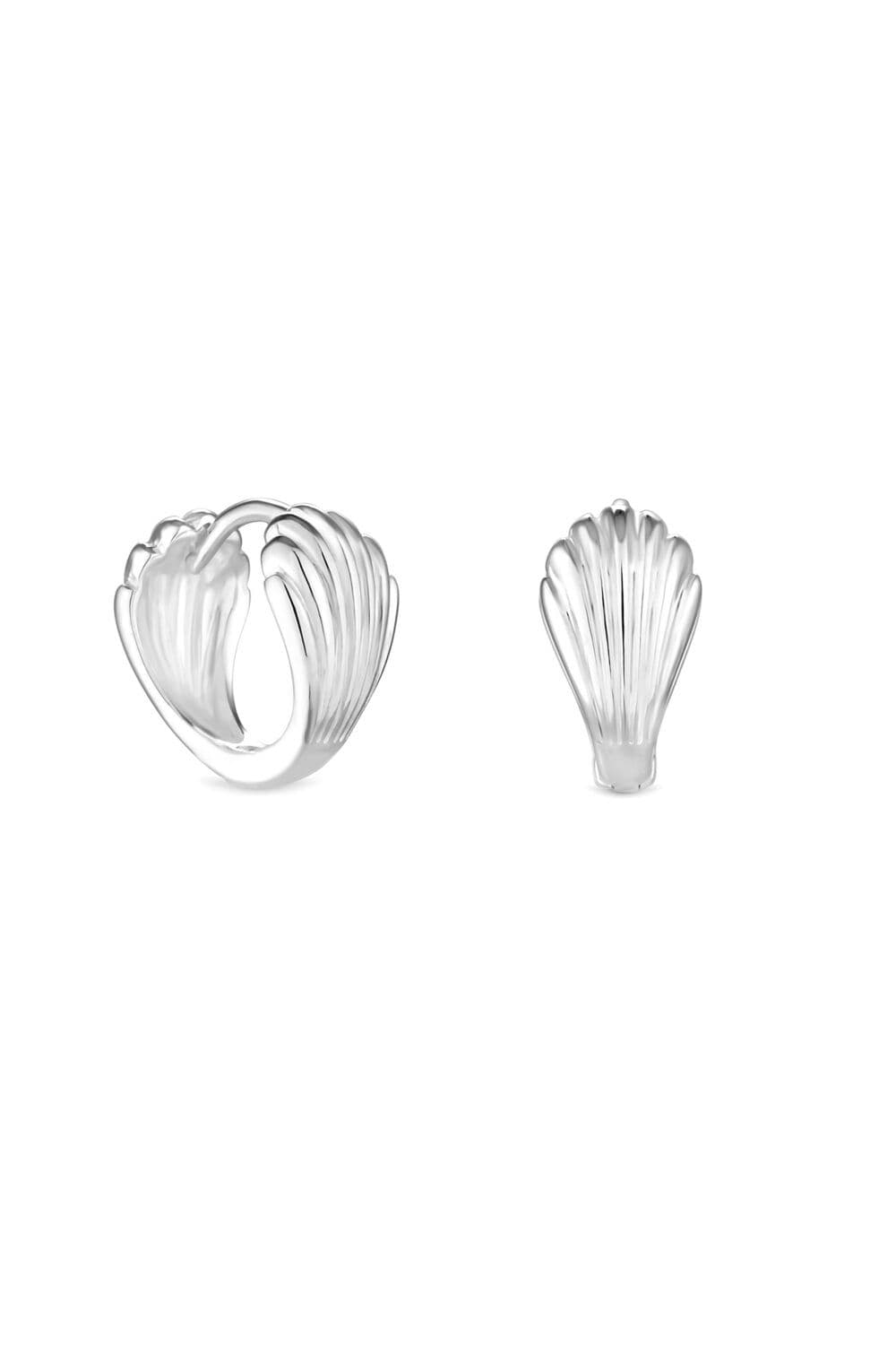 Sterling 925 Shell Hoop Earrings