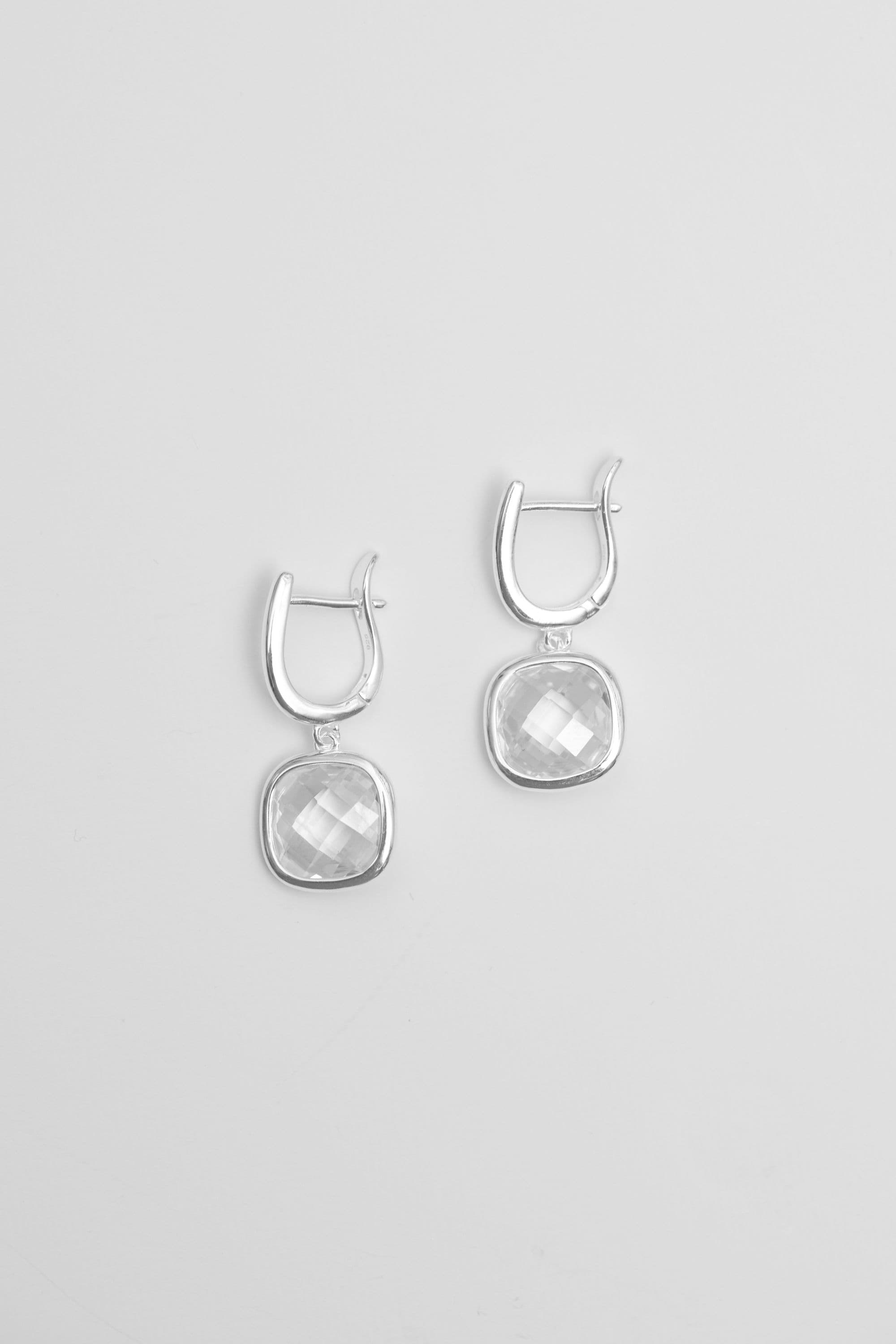 Sterling 925 Cubic Zirconia Hoop Earrings