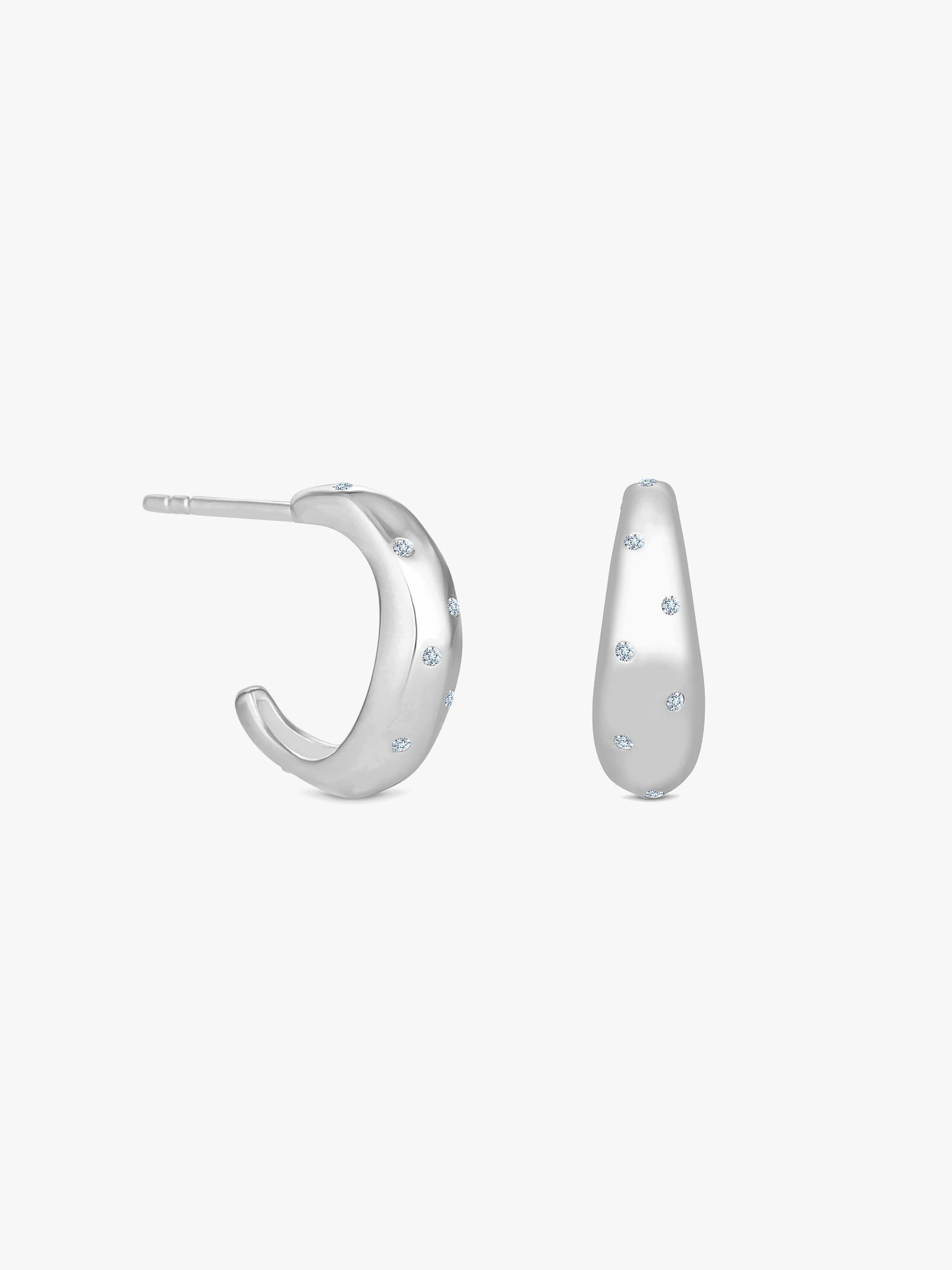 Sterling 925 Multi Stone Hoop Earrings