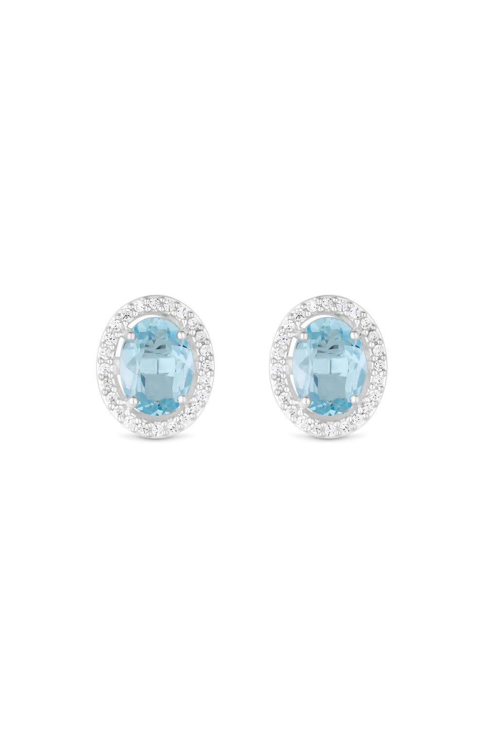 Sterling 925 Topaz Halo Earrings