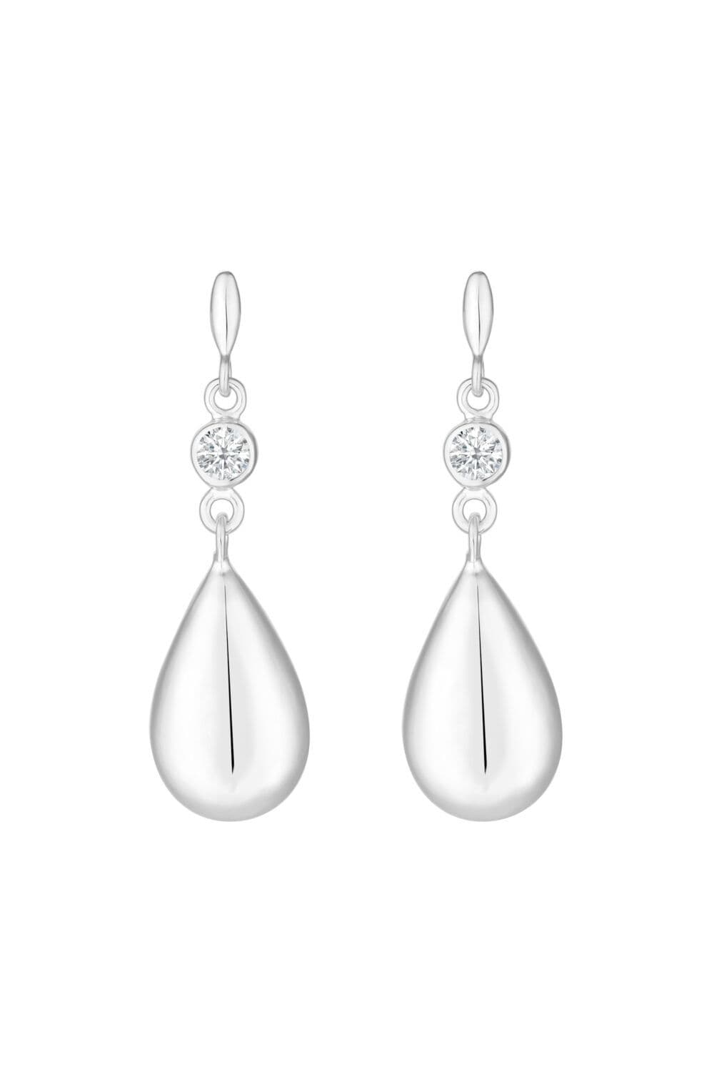 Sterling 925 Besel Polished Drop Earrings