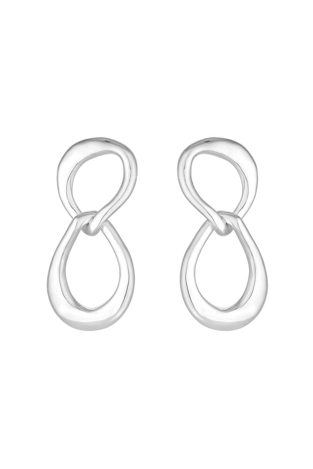 Sterling 925 Polished Oval Link Drop Earrings