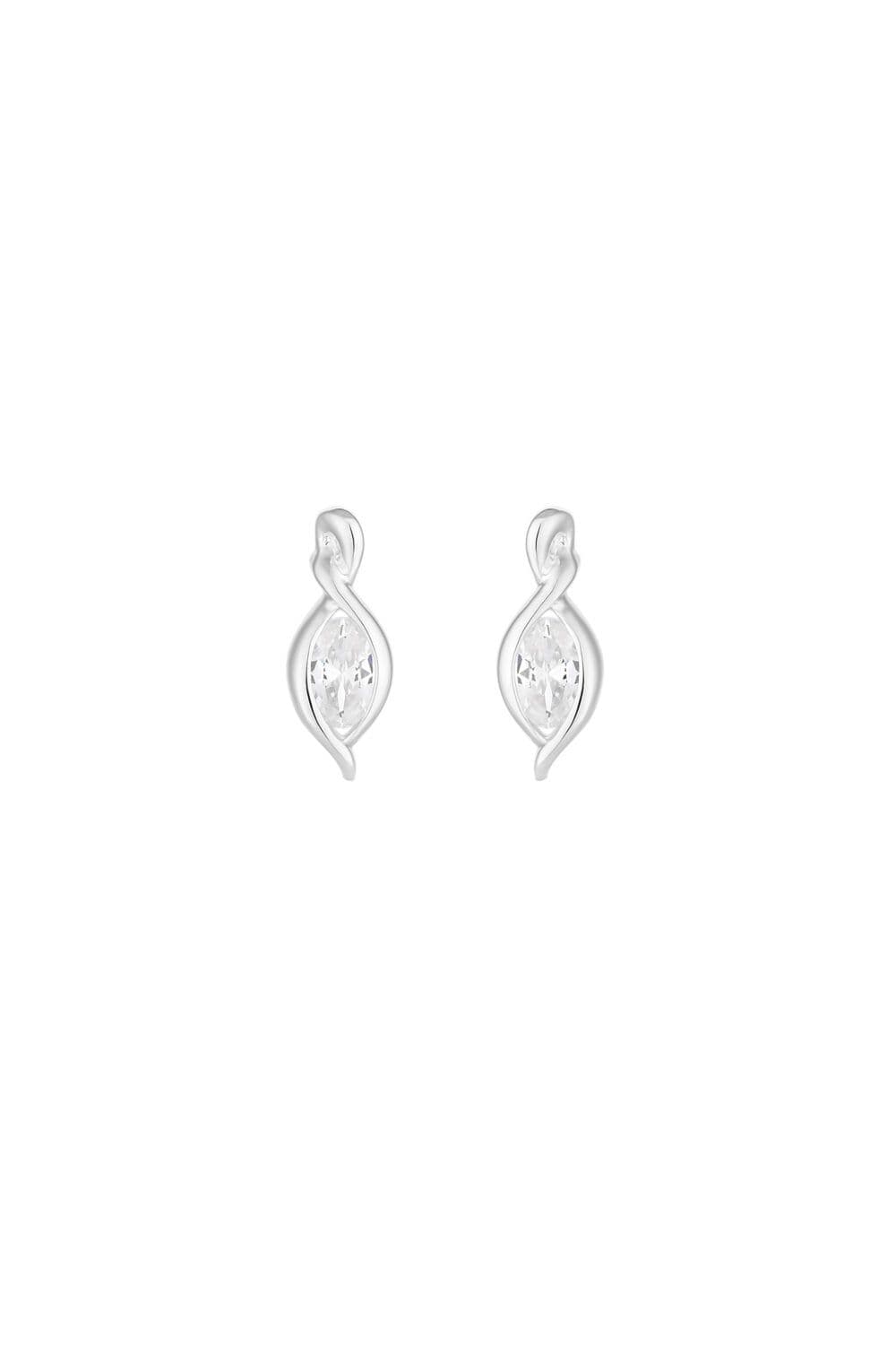 Sterling 925 Cubic Zirconia Navette Earrings