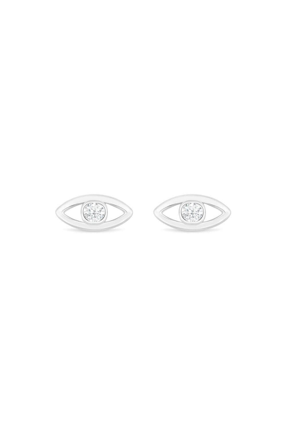 Recycled Sterling 925 Mini Evil Eye Stud Earrings