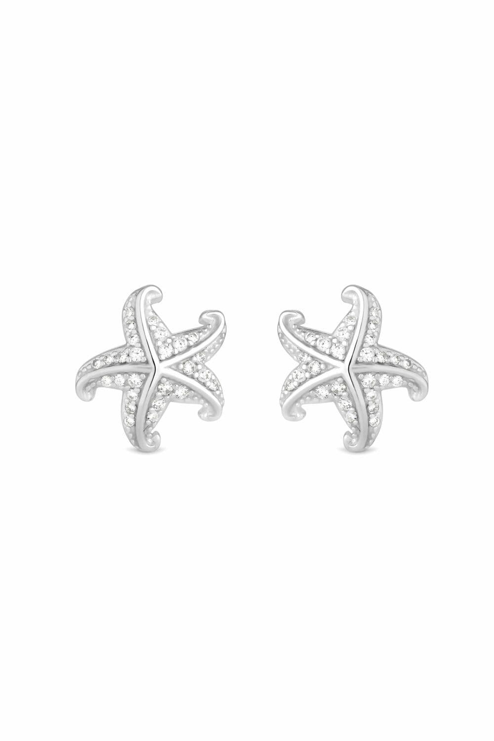 Recycled Sterling 925 Starfish Stud Earrings