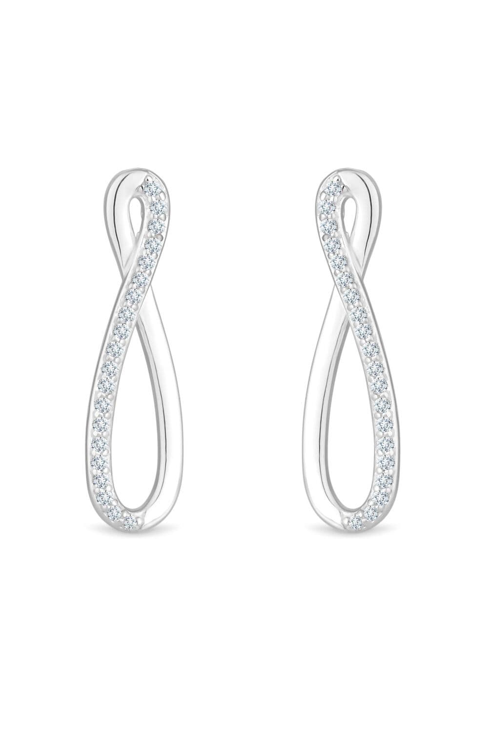Recycled Sterling 925 Infinity Cubic Zirconia Drop Earrings