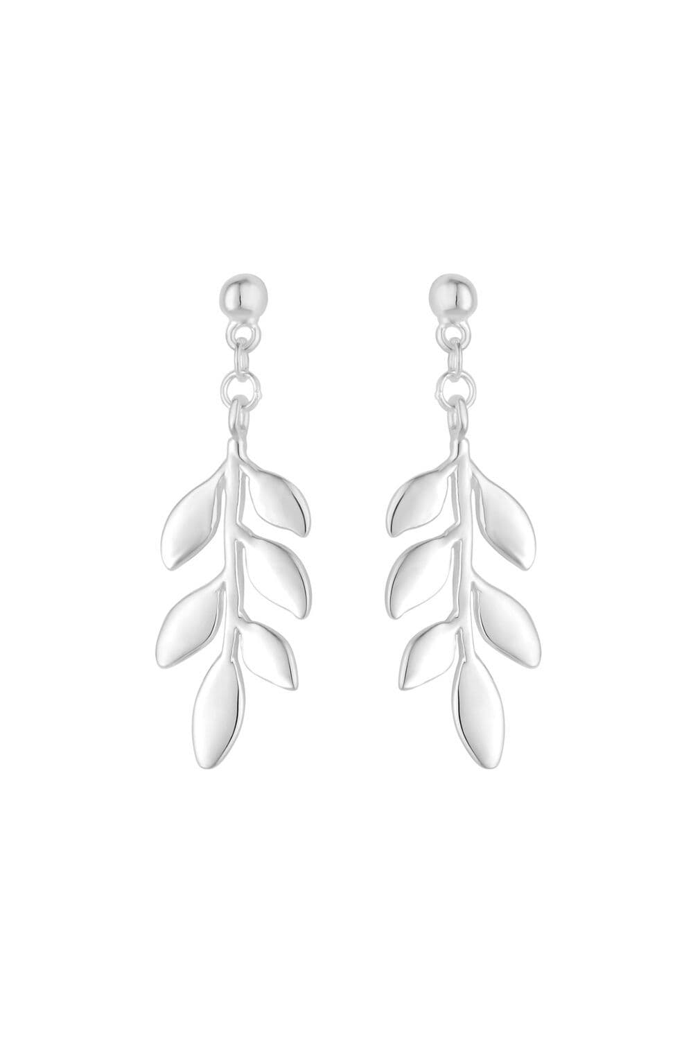 Recycled Sterling 925 Leaf Drop Earrings