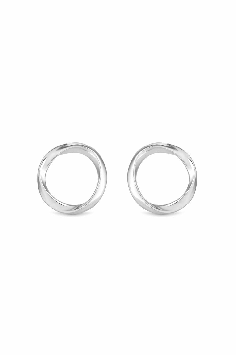 Sterling 925 Polished Open Circle Earrings