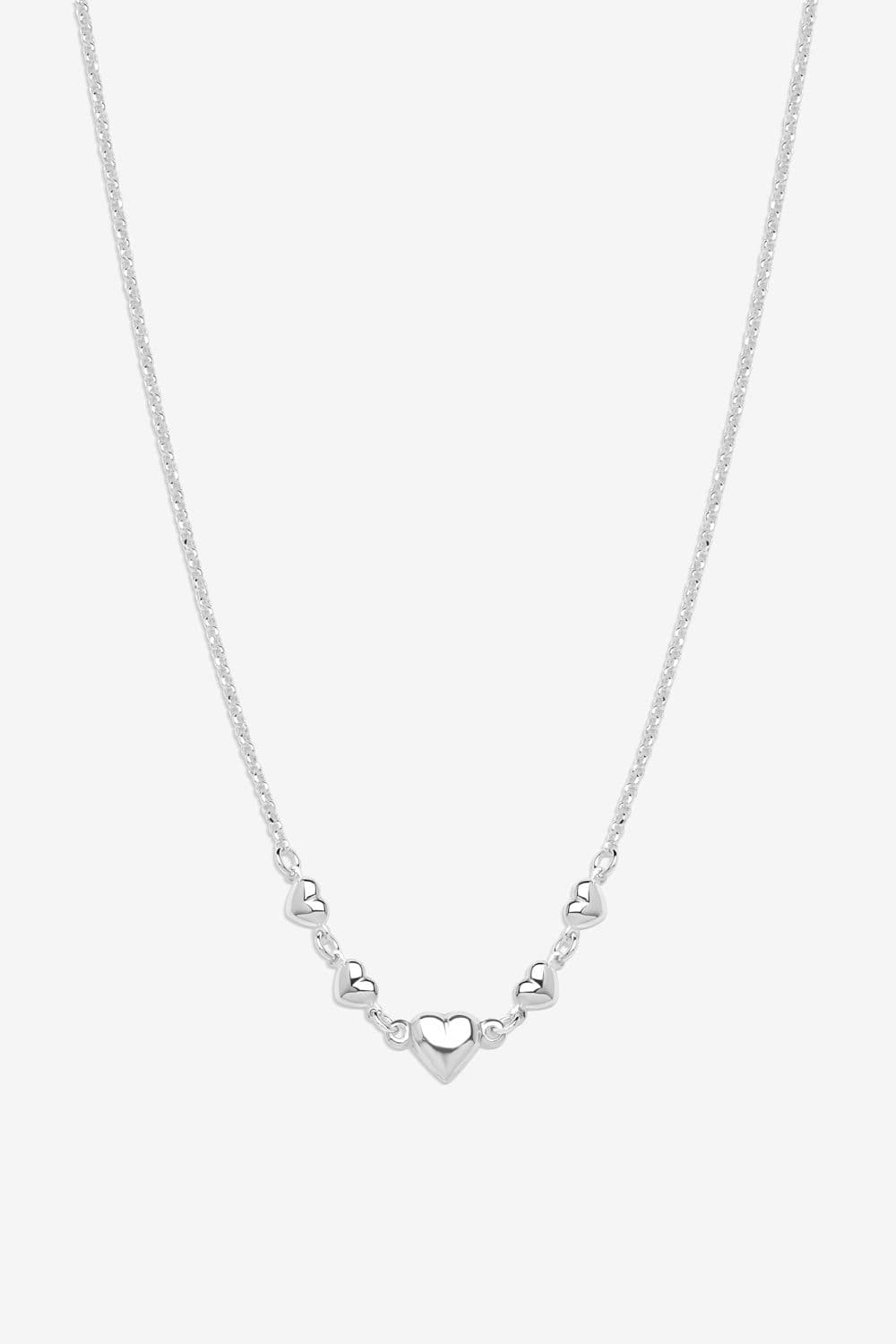 Sterling 925 Polished Puff Heart Necklace