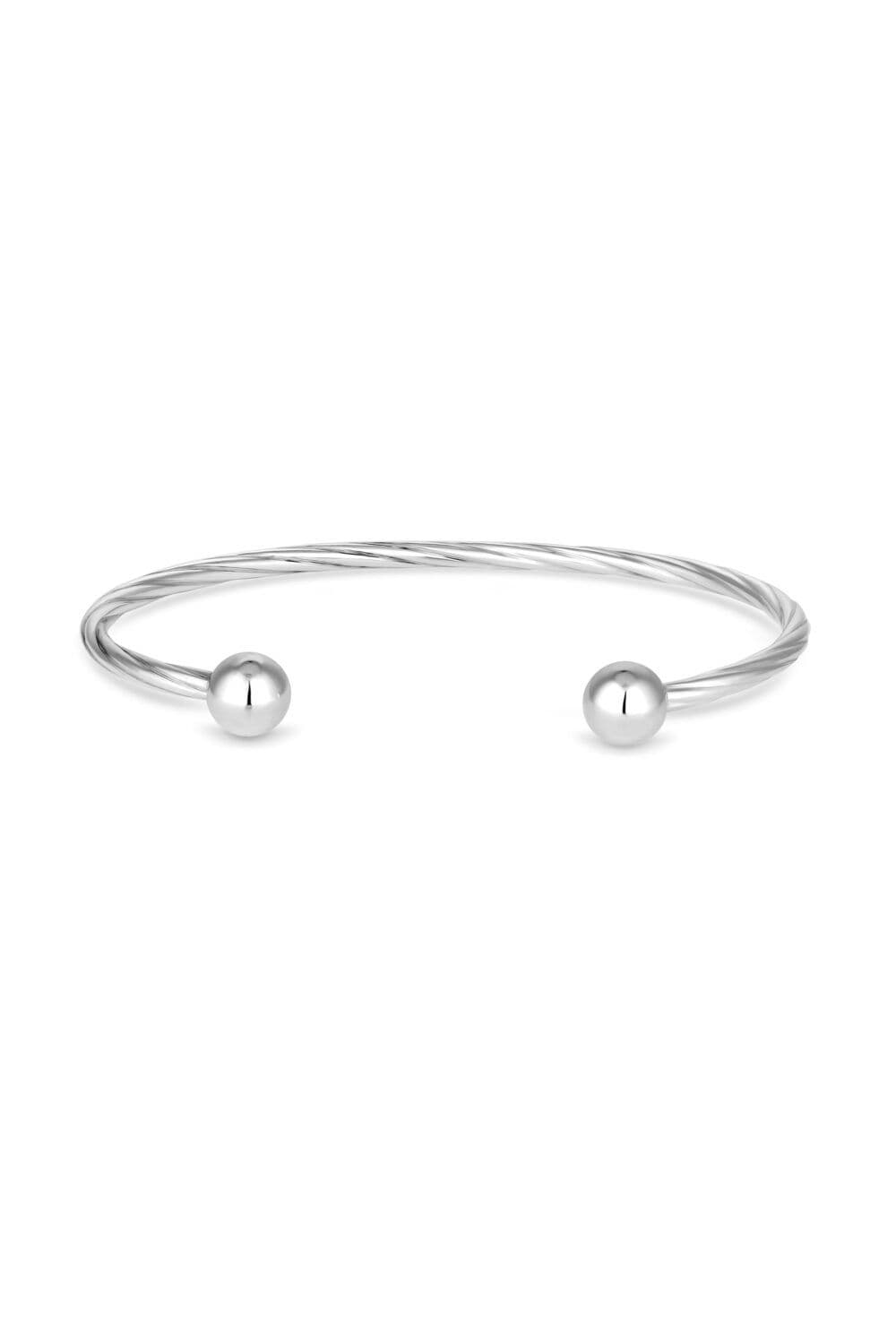 Sterling 925 Polished Textured Cuff Bracelet