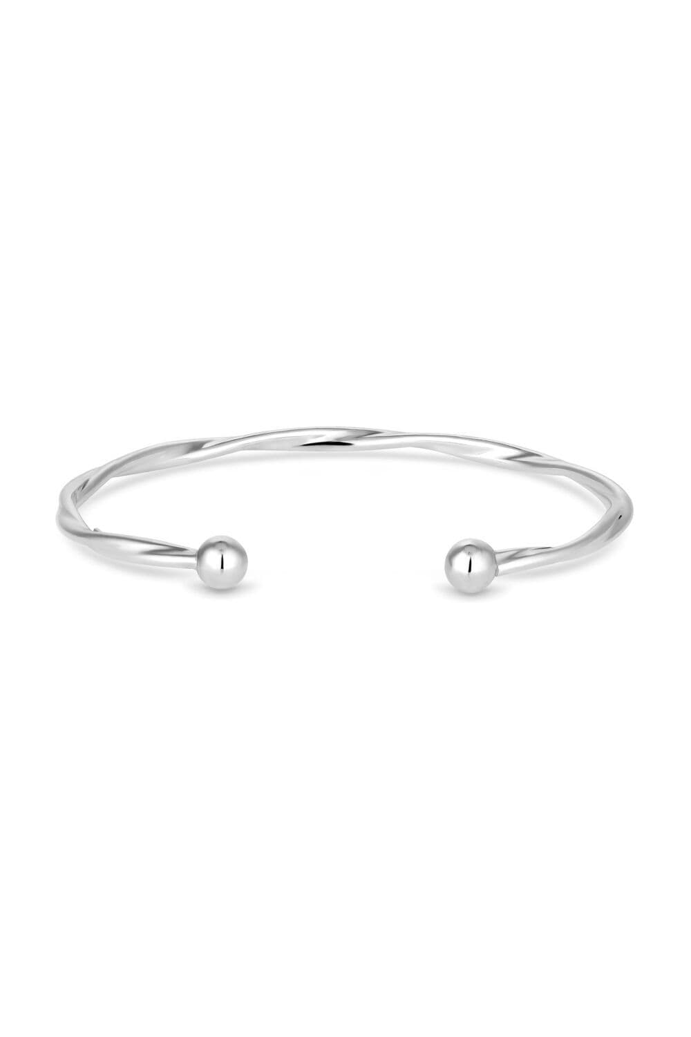 Sterling 925 Polished Twist Cuff Bracelet