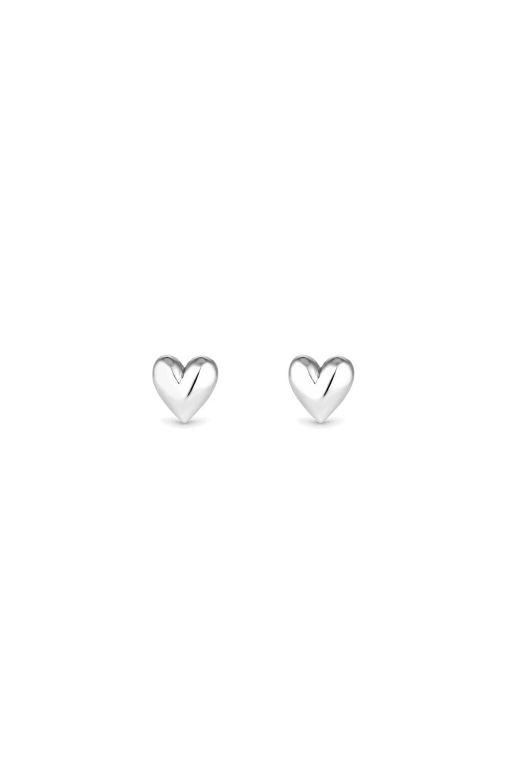 Sterling 925 Polished Heart Stud Earrings