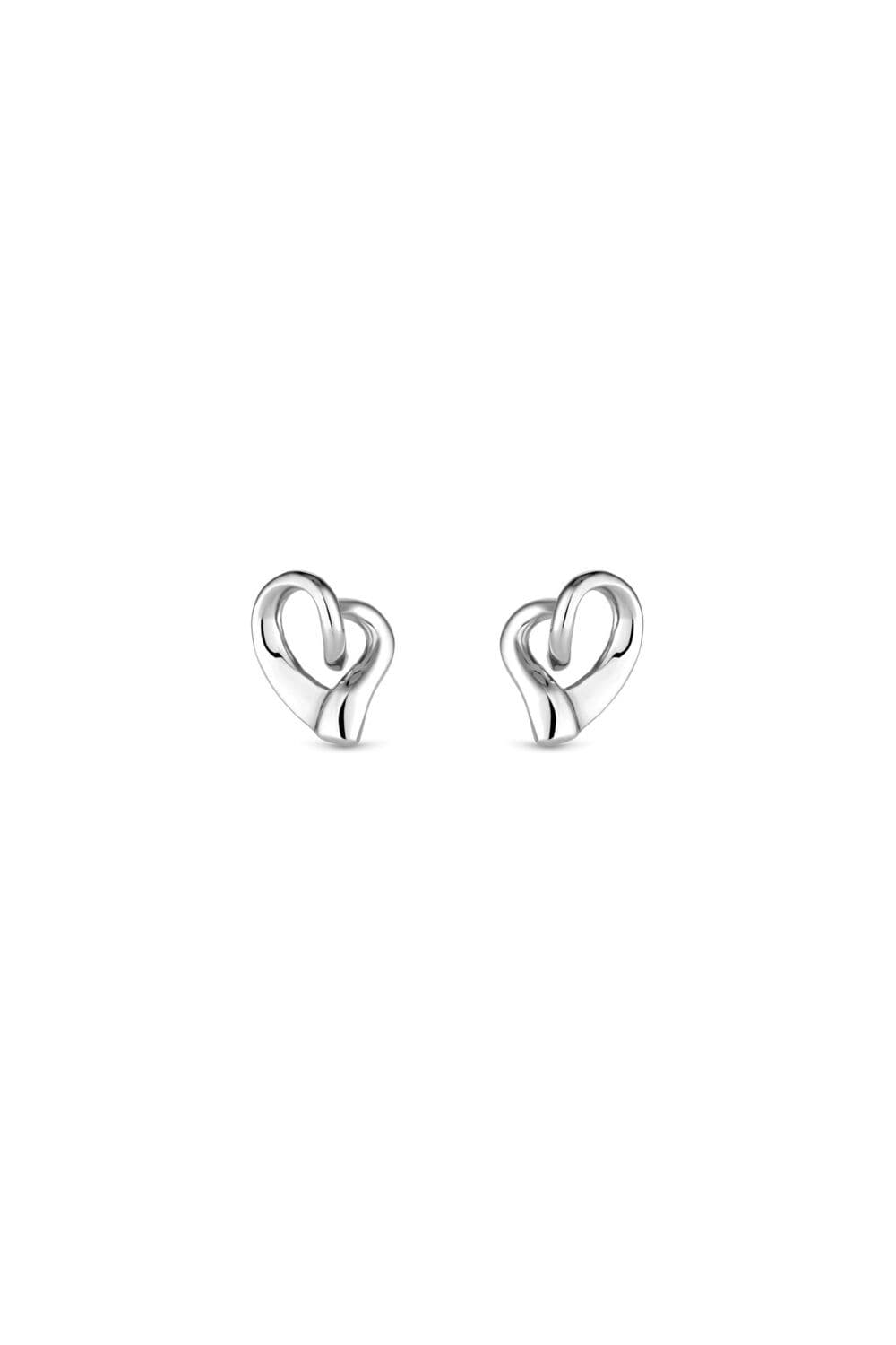 Sterling 925 Polished Tapered heart Earrings
