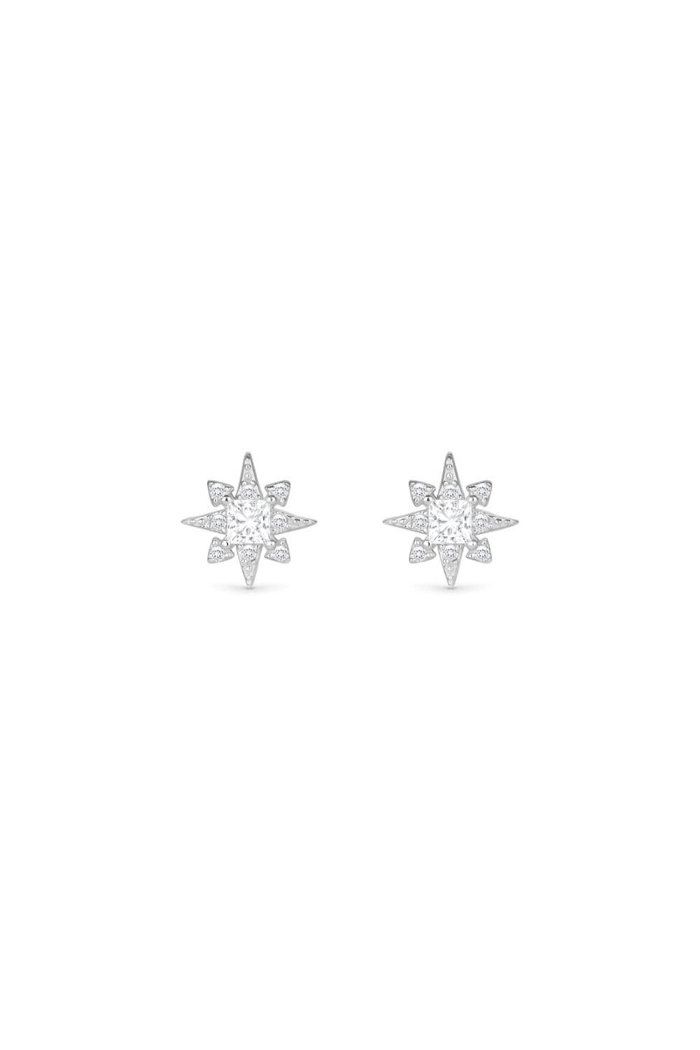 Sterling 925 Cubic Zirconia Star Stud Earrings