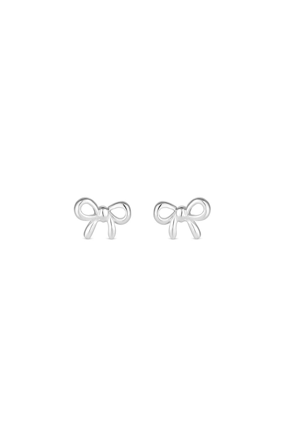 Sterling 925 Polished Bow Stud Earrings