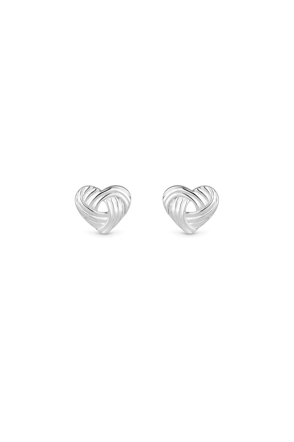 Sterling 925 Polished Knot Heart Stud Earrings