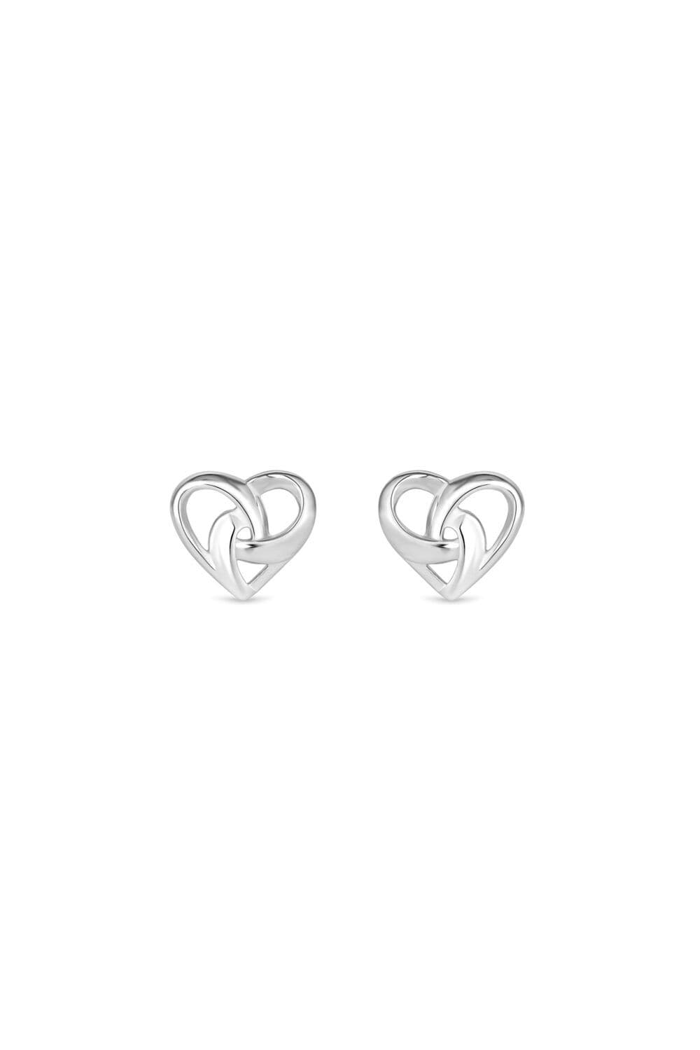 Sterling 925 Knotted Heart Stud Earrings