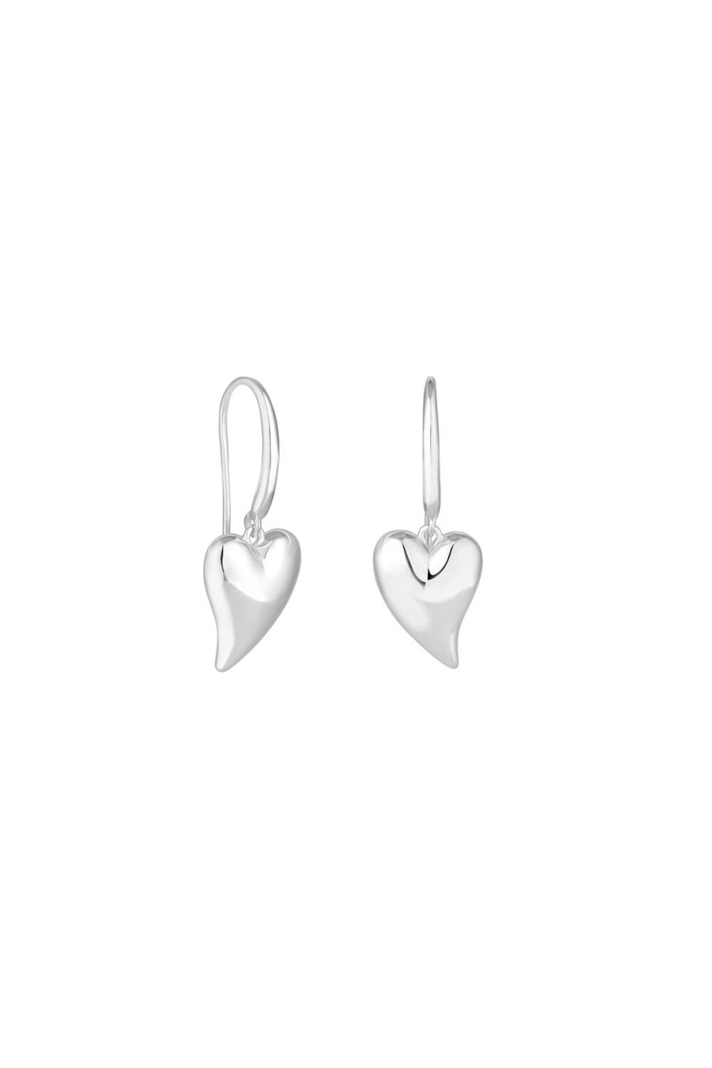 Sterling 925 Tapered Heart Drop Earrings